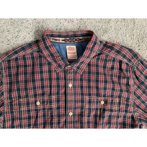 Scotch & Soda Men's Long Sleeved Roll Tab Button Up Plaid Shirt MEDIUM